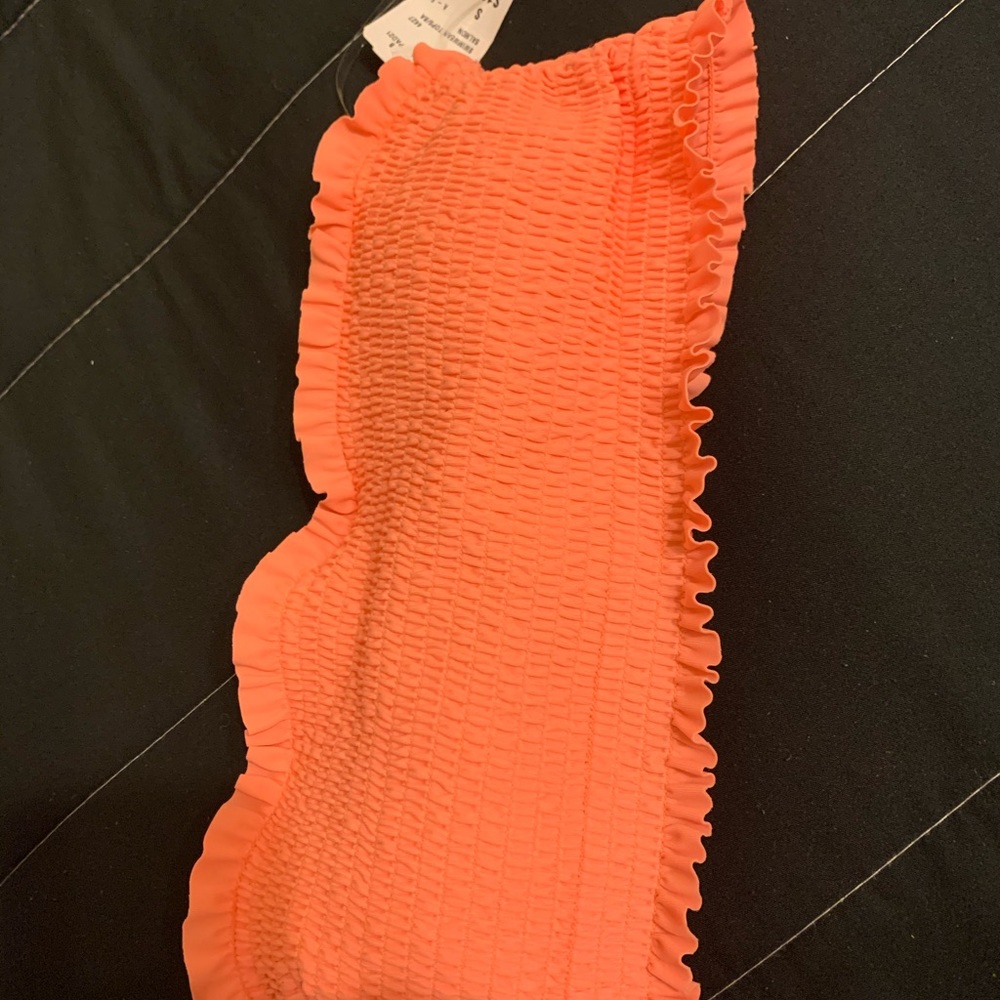 Pink bandeau swimsuit top